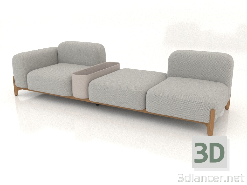 modello 3D Divano componibile (composizione 11) - anteprima