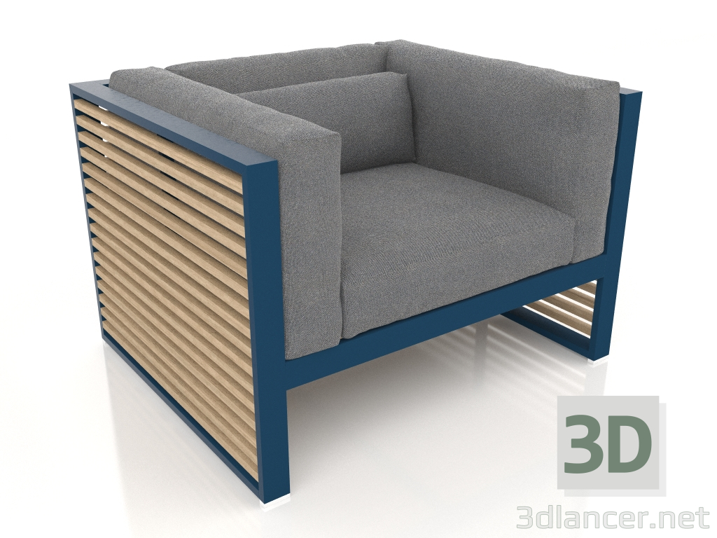 3d model Lounge chair (Grey blue) - preview