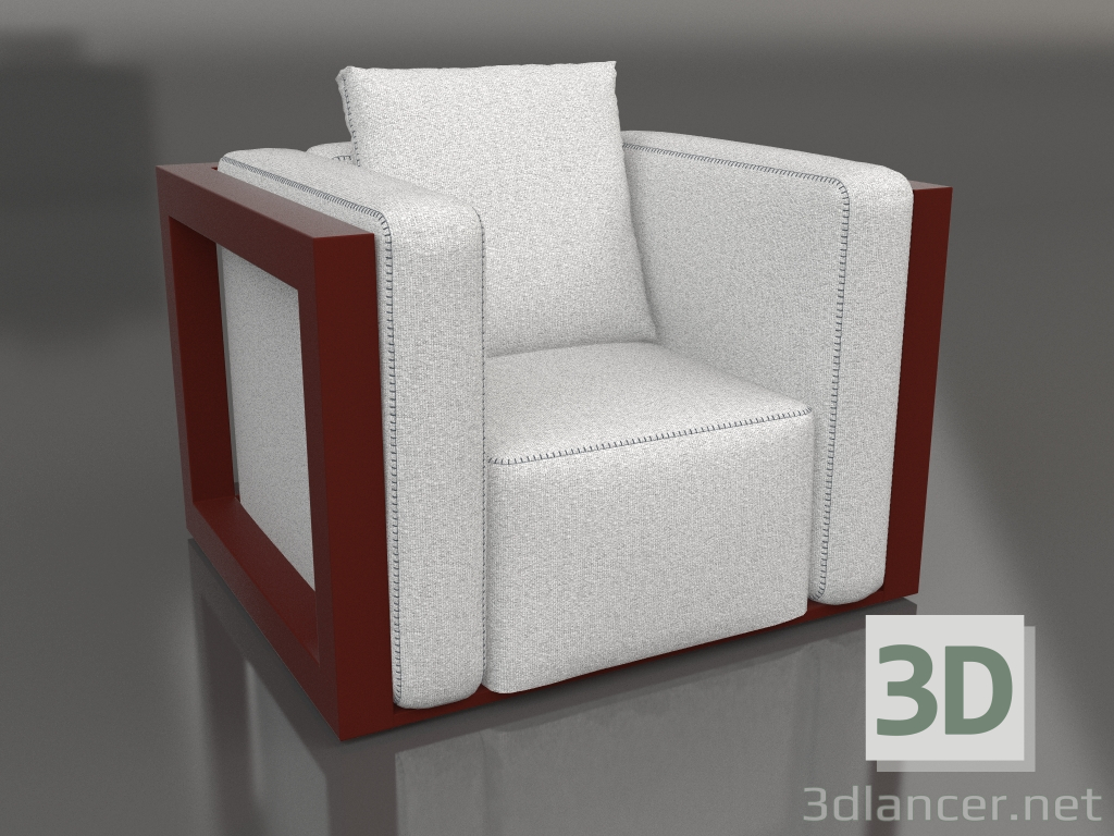 3D modeli Koltuk (Şarap kırmızısı) - önizleme