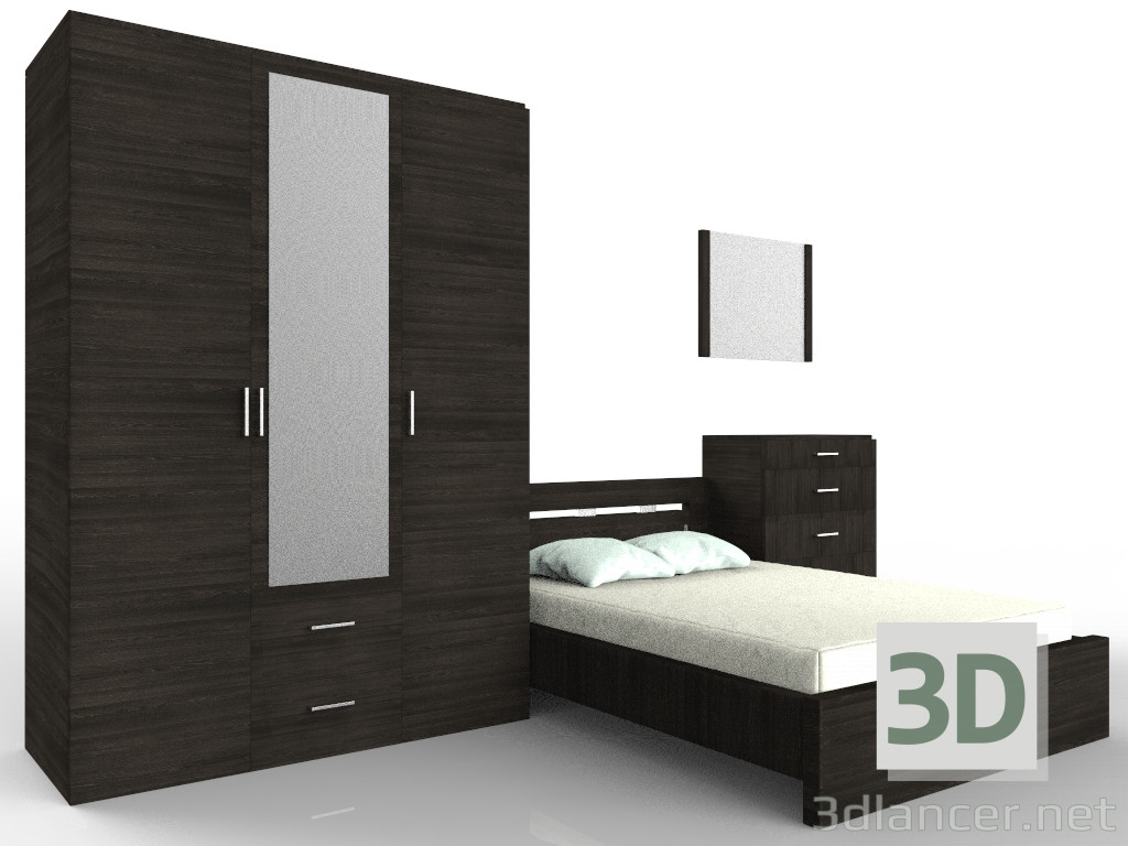 Juego de dormitorio de "Unión" 3D modelo Compro - render