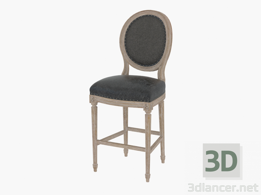 3d model Bar chair VINTAGE LOUIS ROUND HIGH BAR STOOL (8828.2001) - preview