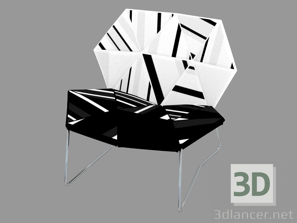 modèle 3D Fauteuil rembourré - preview