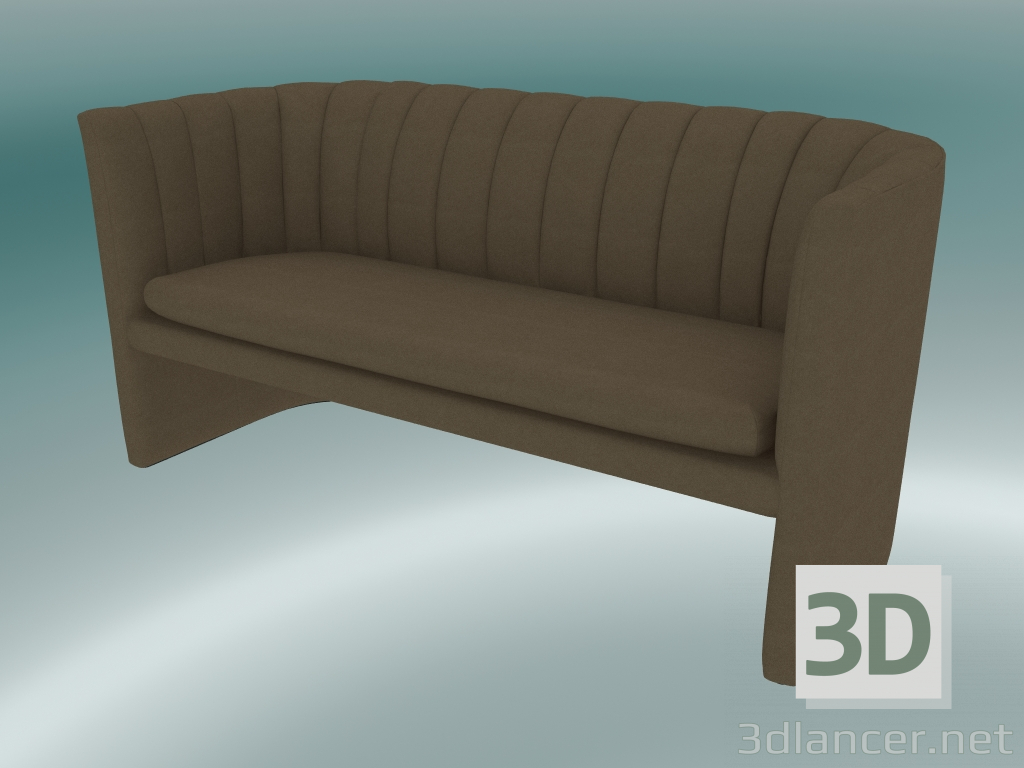 3d model Sofá doble mocasín (SC25, H 75cm, 150x65cm, Velvet 8 Almond) - vista previa