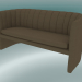 3d model Sofá doble mocasín (SC25, H 75cm, 150x65cm, Velvet 8 Almond) - vista previa