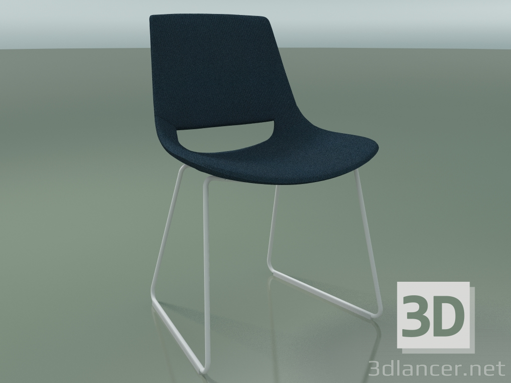 modello 3D Sedia 1212 (su pattini, rivestimento in tessuto, V12) - anteprima