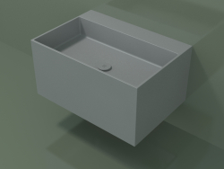 Wall-mounted washbasin (02UN42302, Silver Gray C35, L 72, P 50, H 36 cm)