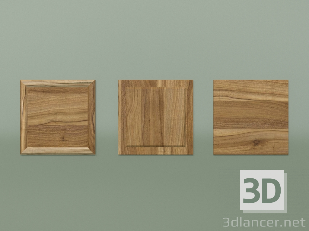 3D modeli Ahşap panel 400X400 - önizleme