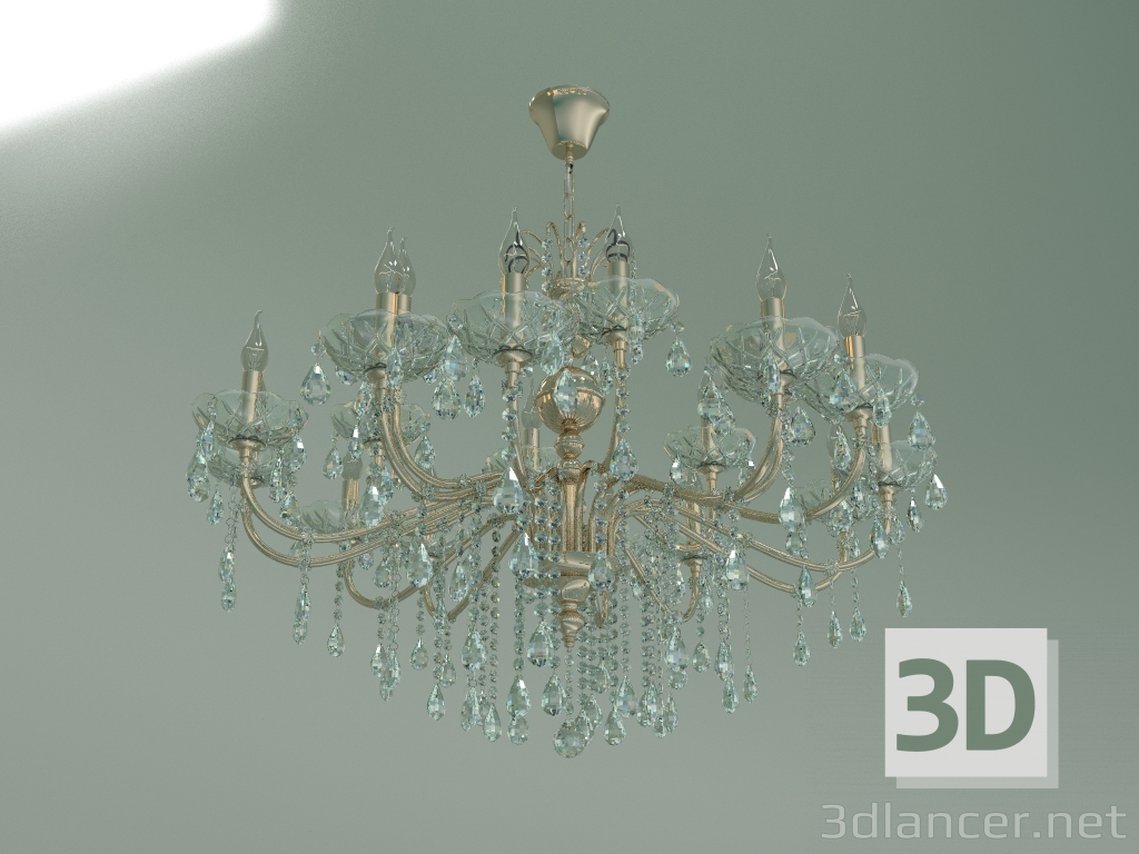 modello 3D Lampadario a sospensione 3600-18 (oro-Strotskis) - anteprima