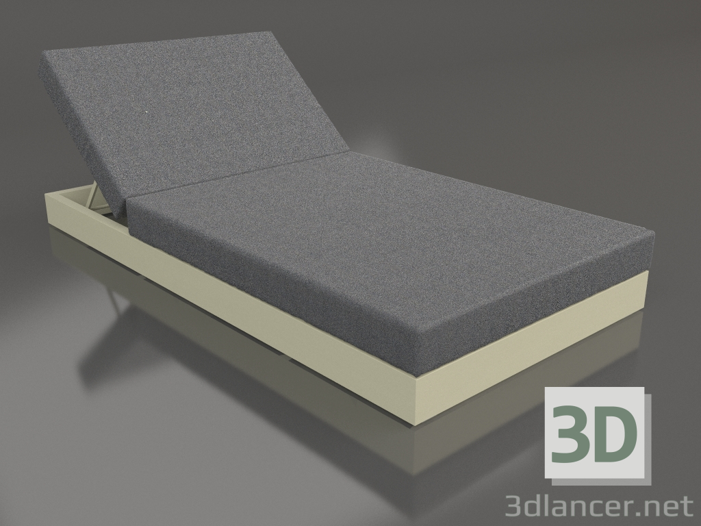 3d model Cama con respaldo 100 (Oro) - vista previa