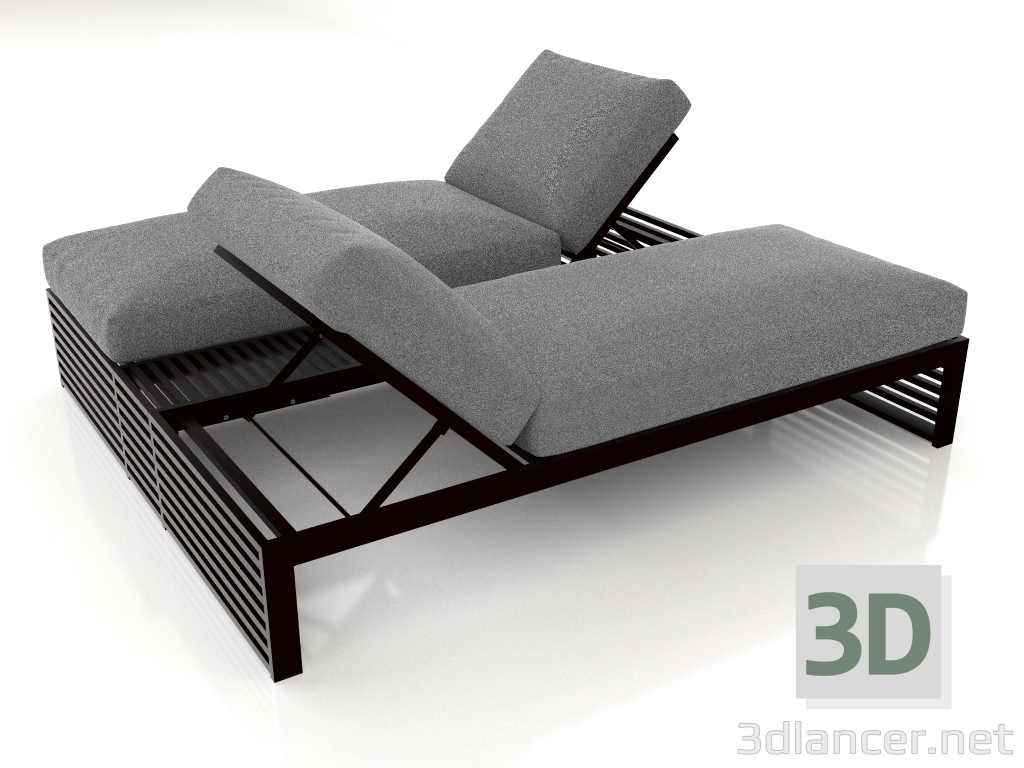 3d model Double bed for relaxation (Black) - preview