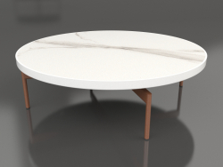 Table basse ronde Ø120 (Blanc, DEKTON Aura)