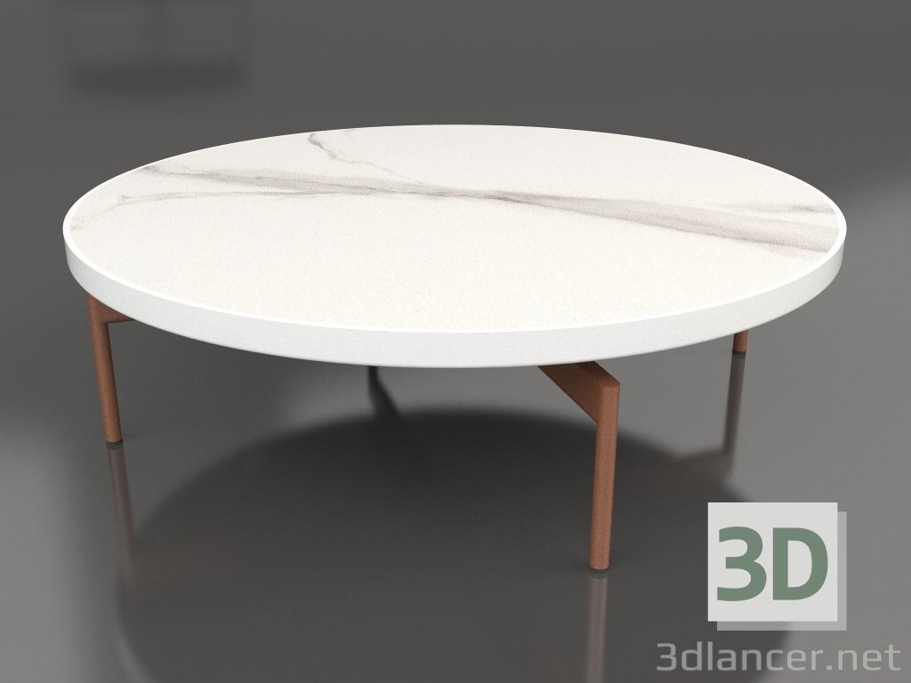 3d модель Стол журнальный круглый Ø120 (White, DEKTON Aura) – превью