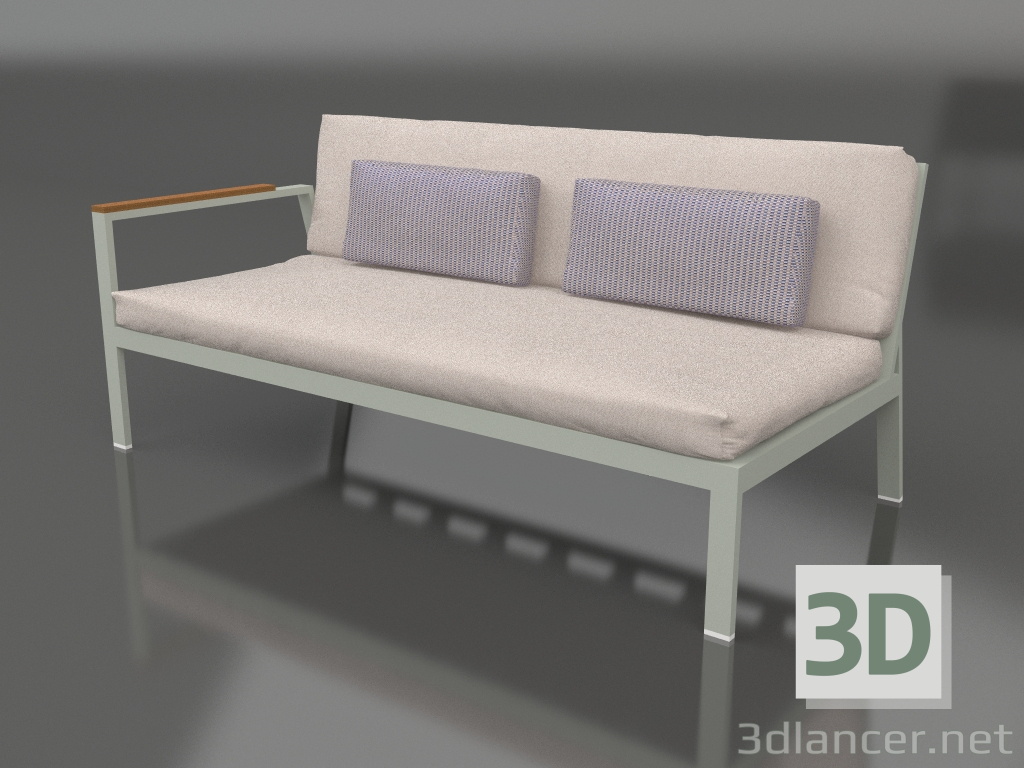 3D modeli Kanepe modülü, bölüm 1 sol (Çimento grisi) - önizleme