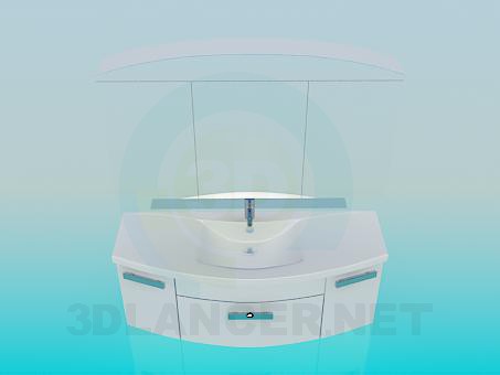 3d model Lavabo con gabinete - vista previa