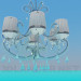 Modelo 3d Candelabro de celebridade com abajures ondulados - preview