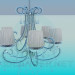 3d model Celebrity chandelier with corrugated lampshades - preview