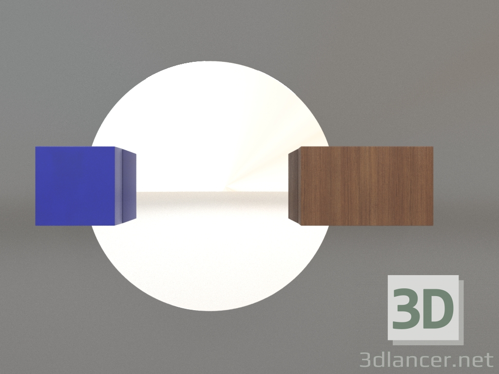 3d model Espejo ZL 07 (750x500, marrón madera claro, azul) - vista previa