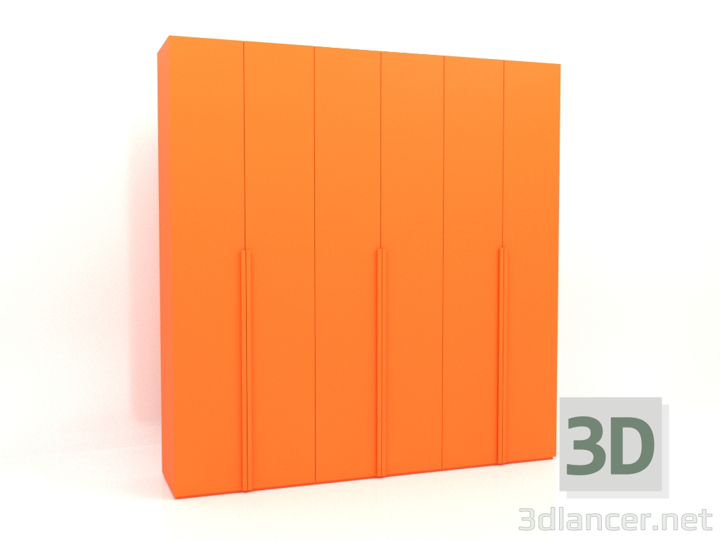 3d model Armario MW 02 pintura (2700x600x2800, naranja brillante luminoso) - vista previa