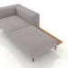 3d model A 3-seater sofa module with a half back, an armrest on the left and a shelf - preview