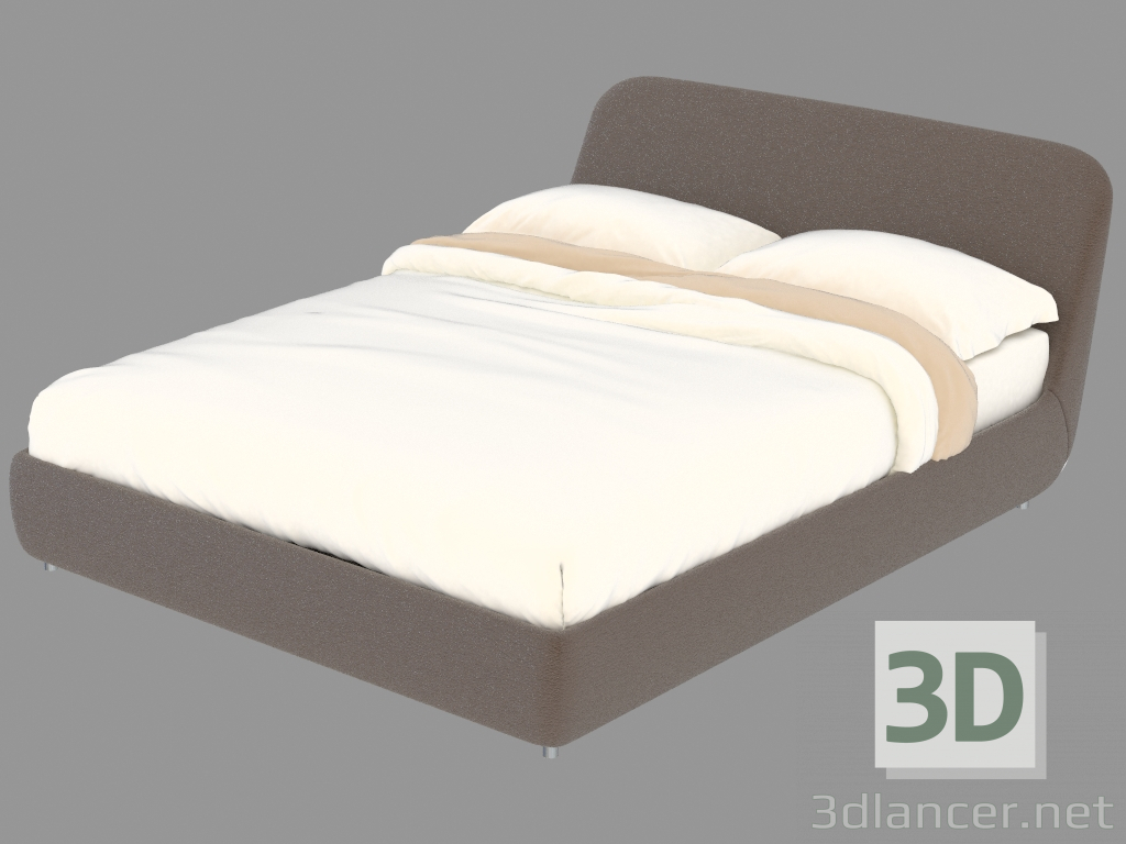 Modelo 3d Cama de pele coberta com espaço de armazenamento para a Guia - preview