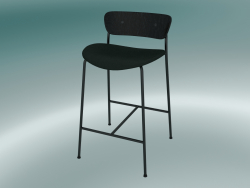 Bar stool Pavilion (AV8, H 85cm, 48х50cm, Black stained oak, Velvet 1 Forest)