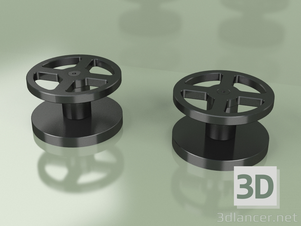 3d model Set of 2 mixing shut-off valves (20 51 V, ON) - preview