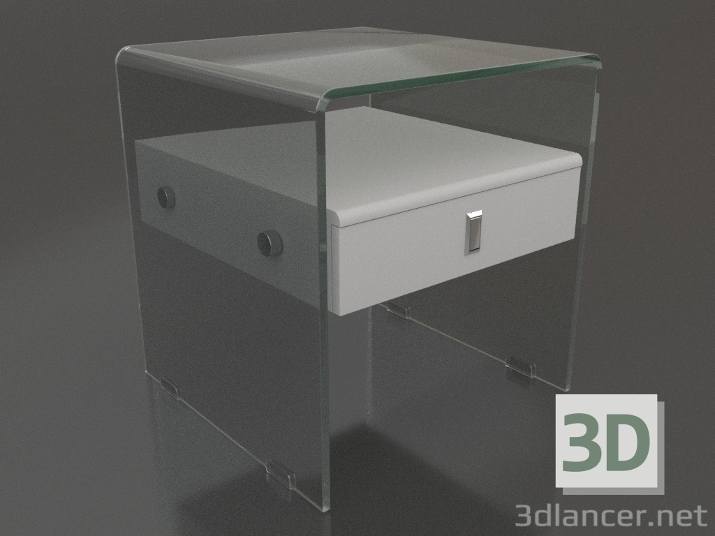 modello 3D Tavolo Glasper (bianco) - anteprima