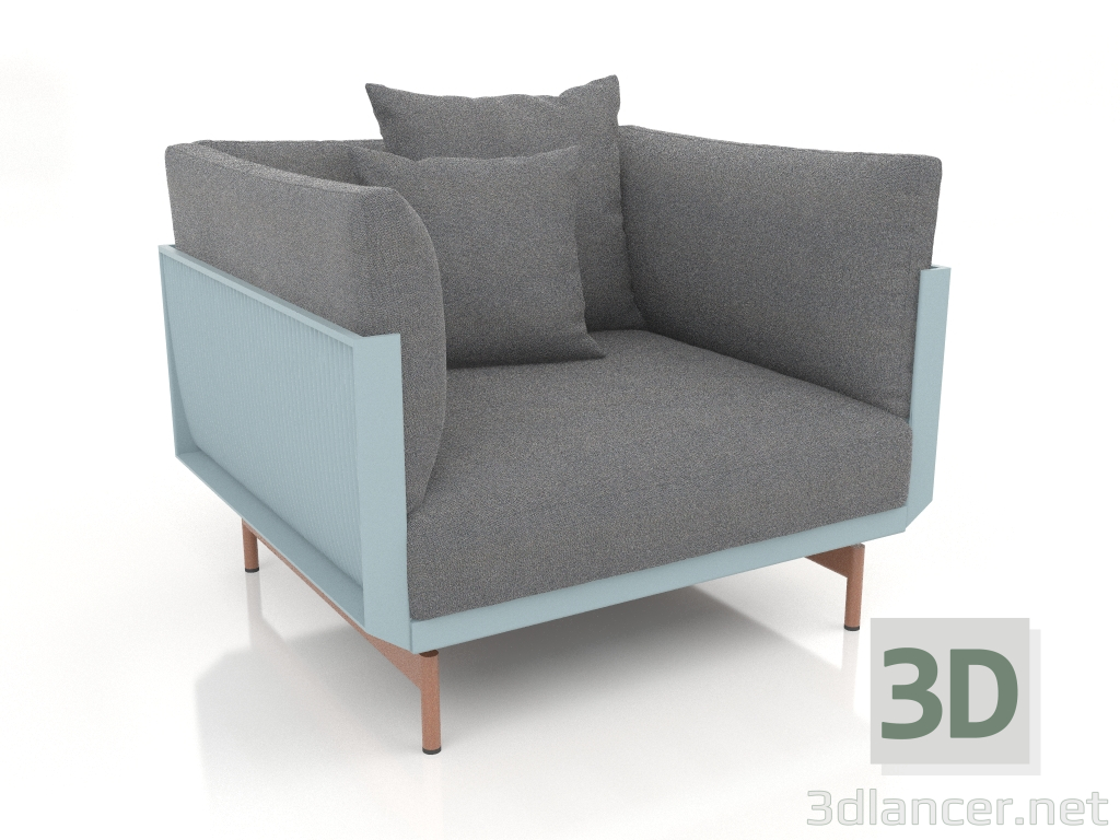 3d model Armchair (Blue gray) - preview