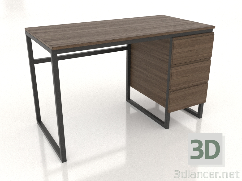 modello 3D Scrivania 1200x600 mm (frassino noce alleggerito) - anteprima