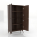 3d model Cabinet 5 1000x450x1800 mm (open, dark walnut) - preview