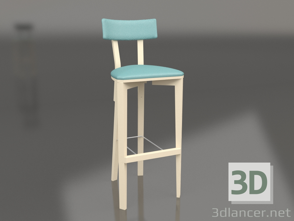 3D Modell Rechteckiger Barhocker (Option 7) - Vorschau
