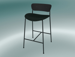 Tabouret de bar Pavilion (AV8, H 85cm, 48х50cm, Chêne laqué noir, Velvet 1 Forest)