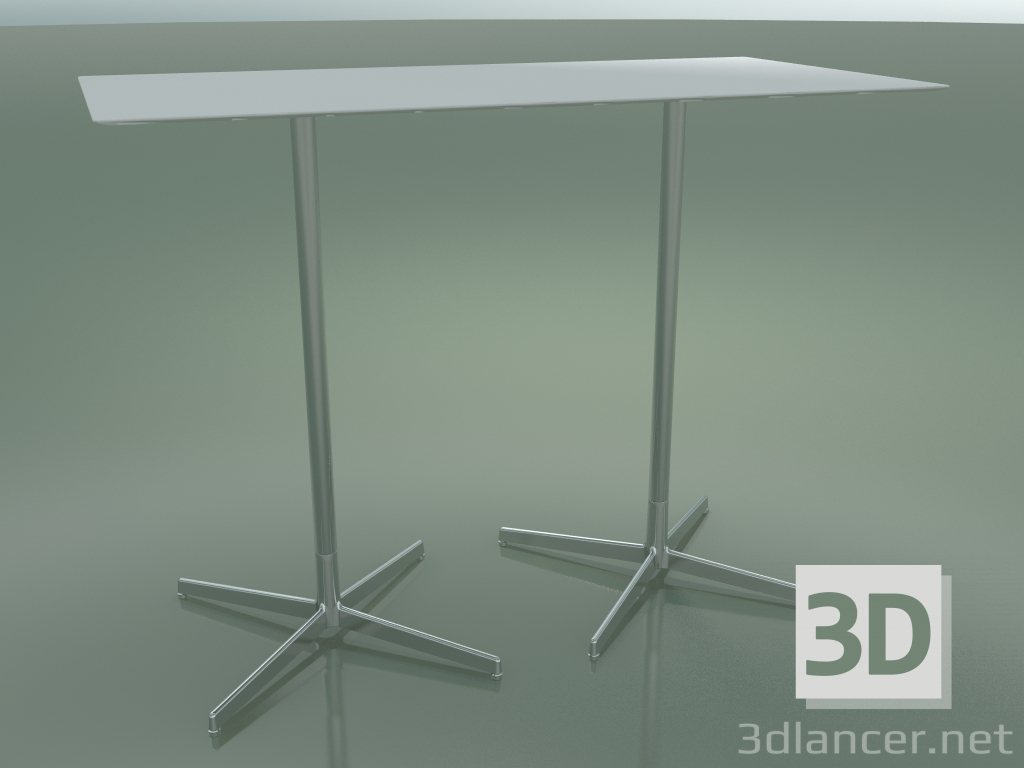 3D Modell Rechteckiger Tisch mit doppelter Basis 5557 (H 103,5 - 69 x 139 cm, Weiß, LU1) - Vorschau