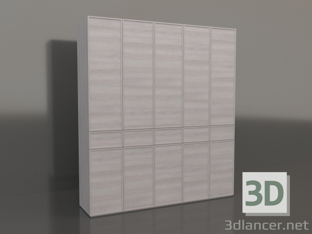 3D Modell Kleiderschrank MW 03 Holz (2500x580x2800, Holz hell) - Vorschau