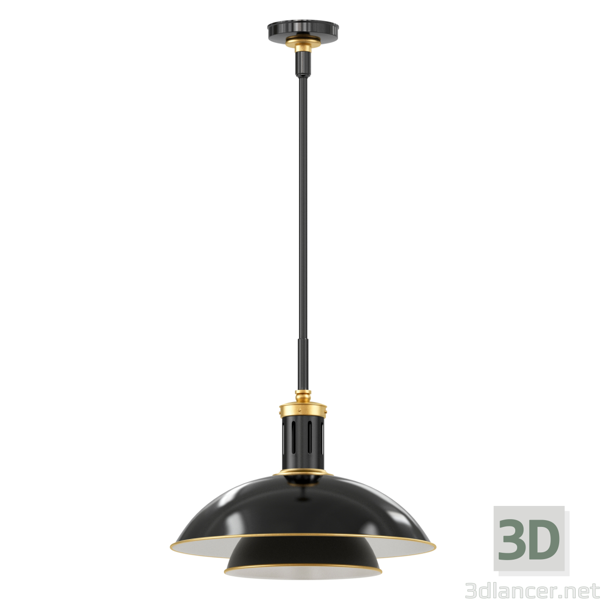 3d Medium Bronze Whitman Pendant Light model buy - render