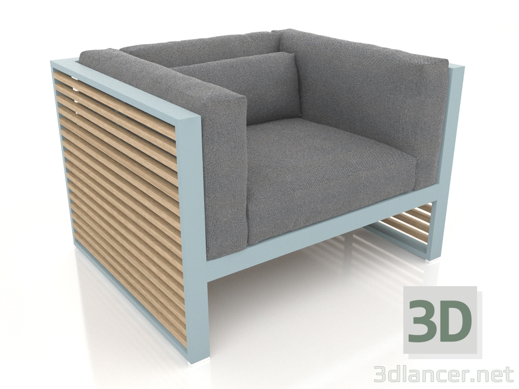 3d model Lounge chair (Blue gray) - preview