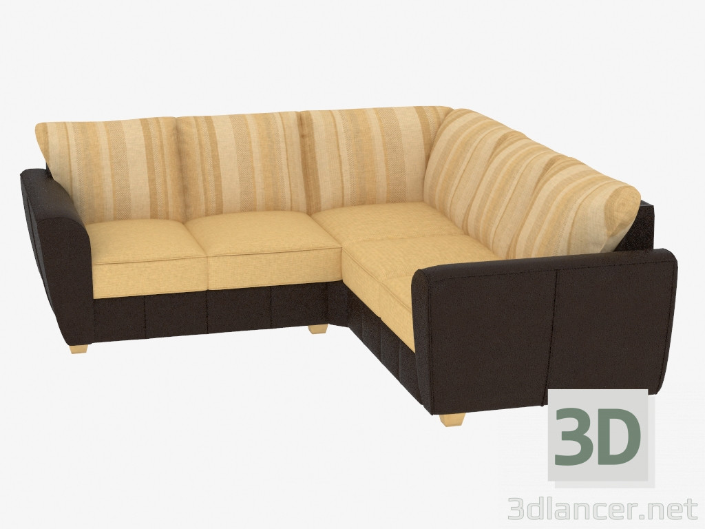 3D Modell Ecksofa mit kombinierter Polsterung (2C2) - Vorschau