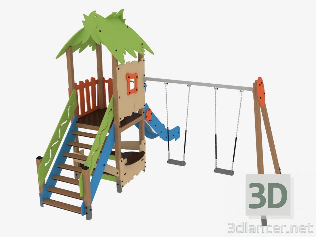 3d model Complejo de juegos para niños (T1102) - vista previa