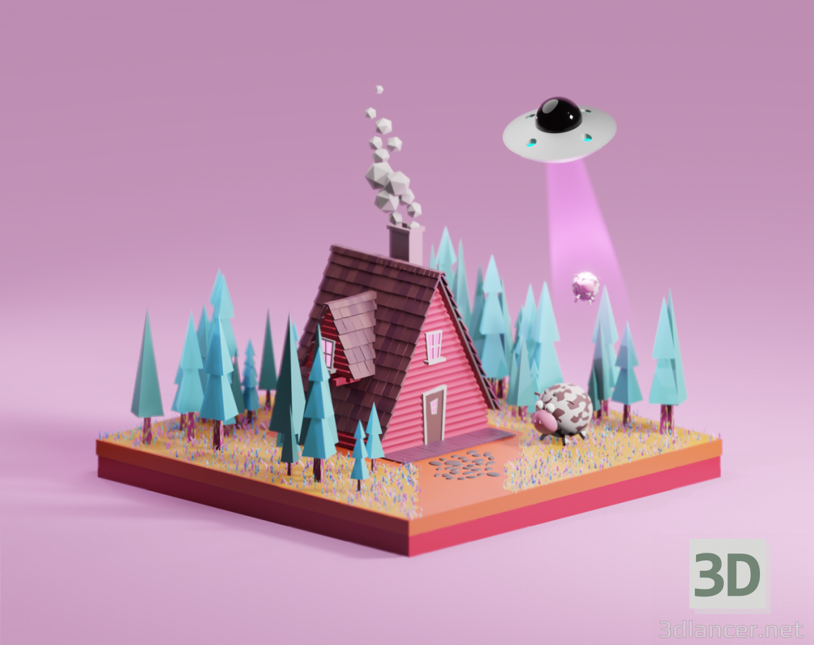 3d model Vaca - vista previa