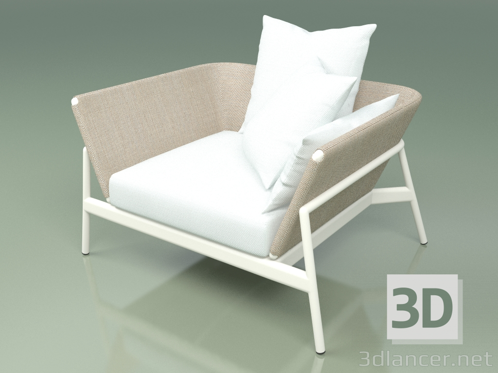 3d model Sofá 001 (Metal Milk, Batyline Sand) - vista previa