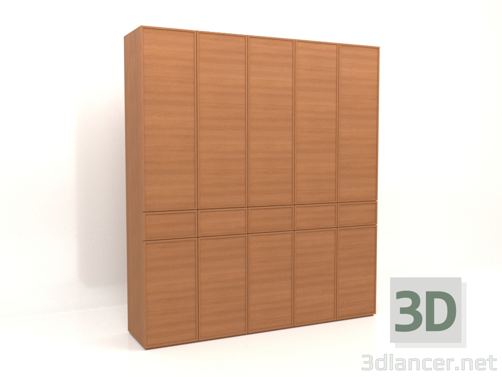 Modelo 3d Guarda-roupa MW 03 madeira (2500x580x2800, madeira vermelha) - preview