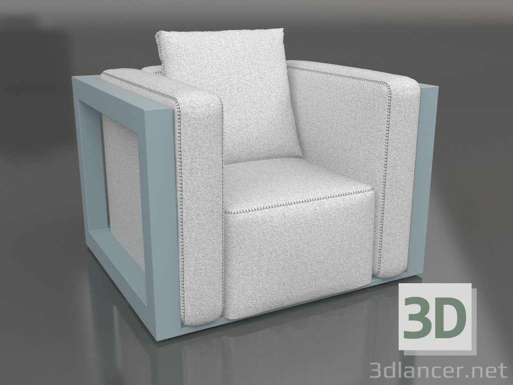 3d model Armchair (Blue gray) - preview