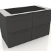 3d model Large induction hob and drawers 120 cm (black) - preview