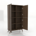3d model Cabinet 5 1000x450x1800 mm (open, lightened ash walnut) - preview