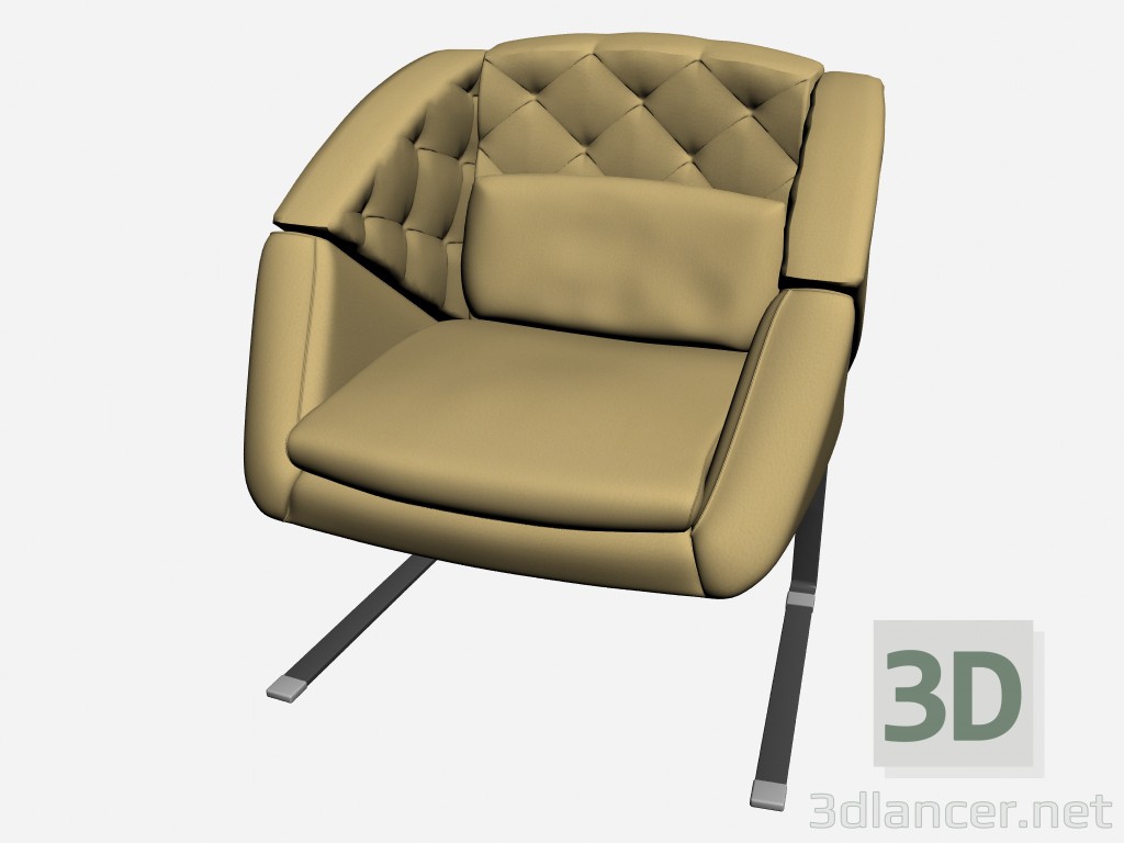 modèle 3D Gilda fauteuil capitonne - preview