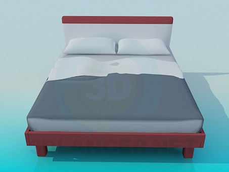 3d model Cama de matrimonio - vista previa