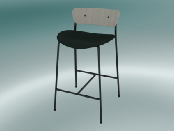 Tabouret de bar Pavilion (AV8, H 85cm, 48х50cm, Chêne laqué, Velours 1 Forêt)