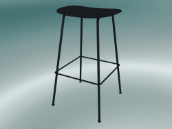 Tabouret de bar avec base en tube de fibre (H 75 cm, noir)