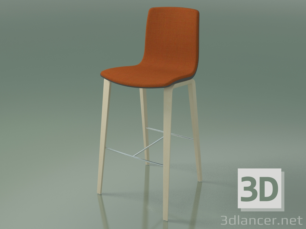 3D Modell Barhocker 3998 (4 Holzbeine, Polypropylen, mit Frontverkleidung, weiße Birke) - Vorschau