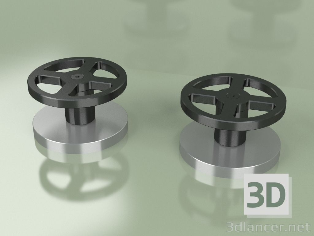 3d model Set of 2 mixing shut-off valves (20 51 V, AS-ON) - preview